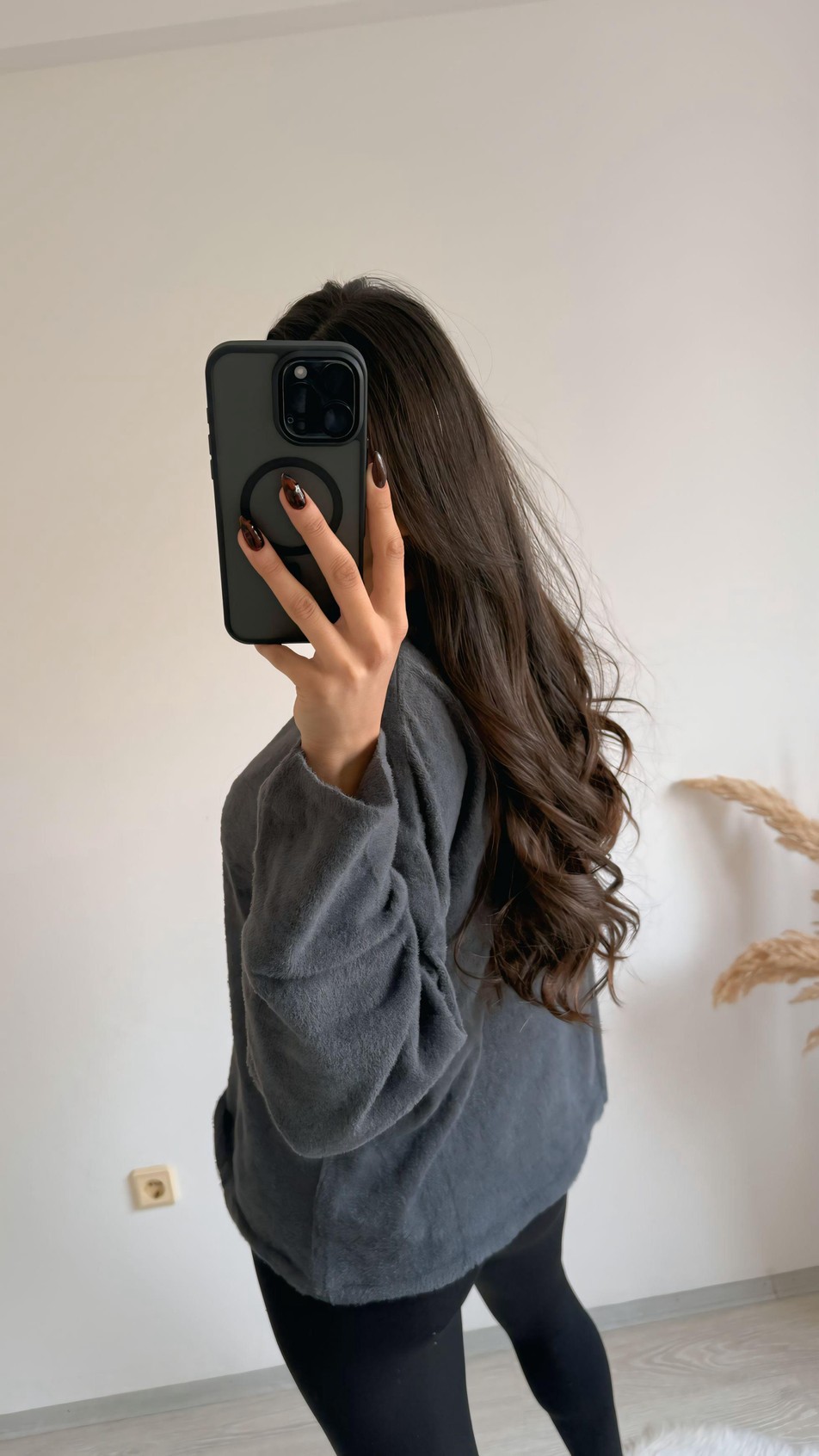 Susie Dik Yaka Basic Yumoş Kazak Antrasit