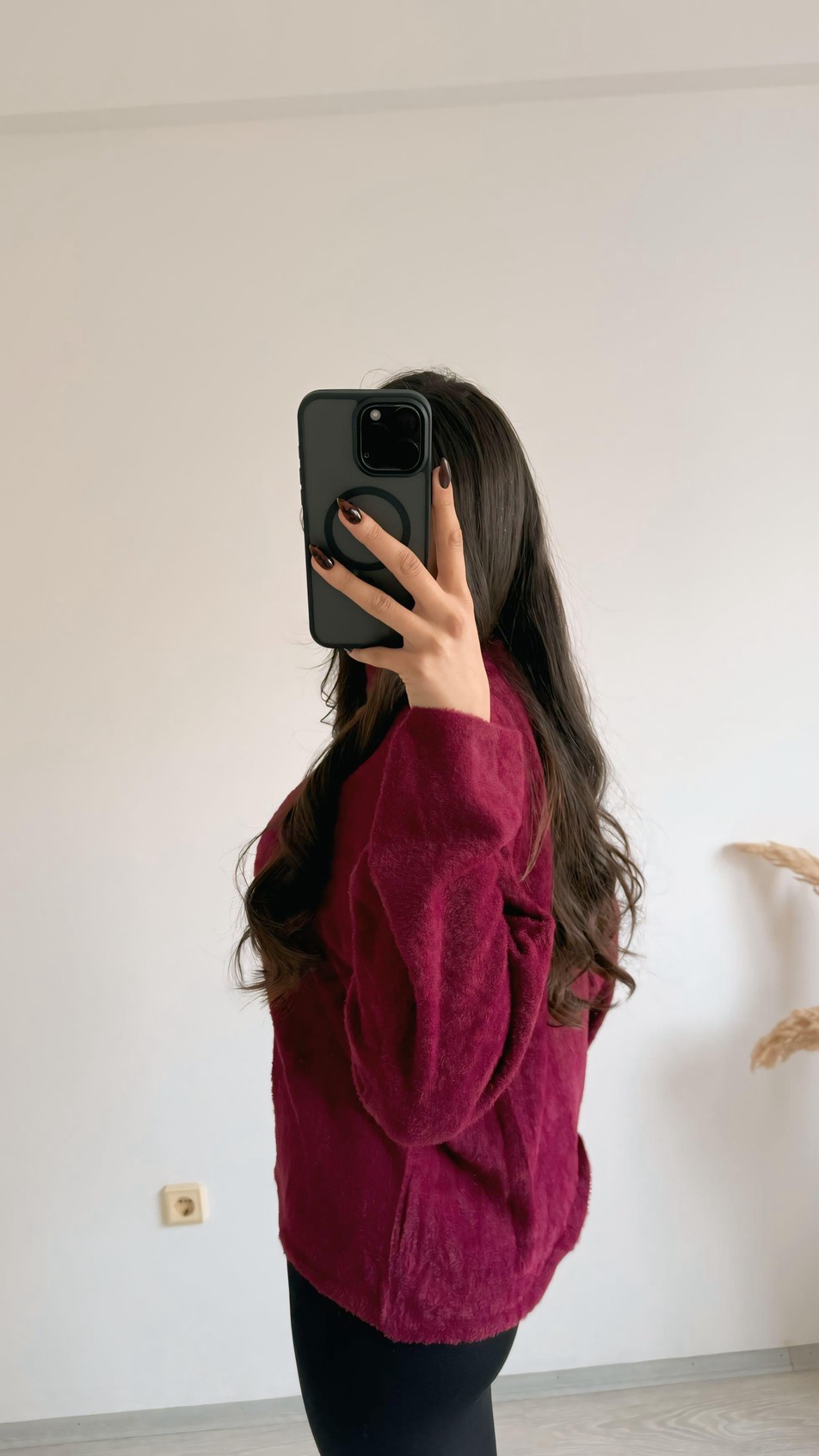 Susie Dik Yaka Basic Yumoş Kazak Bordo