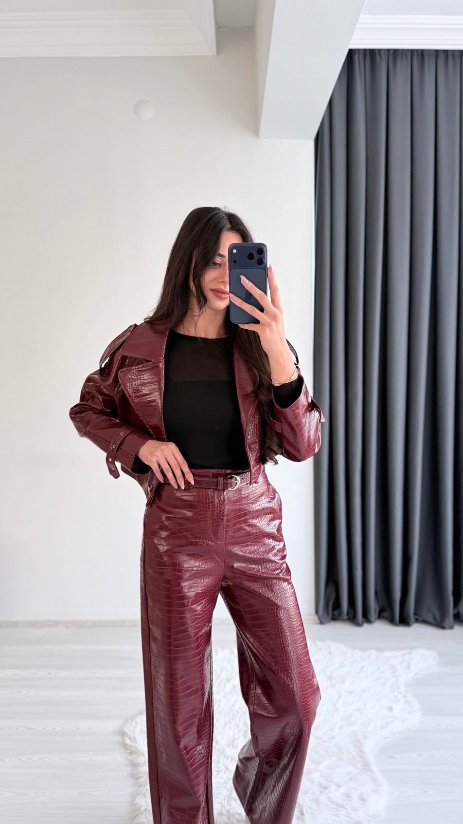 Tatiana Bordo Krokodil Dokulu Crop Pantalon