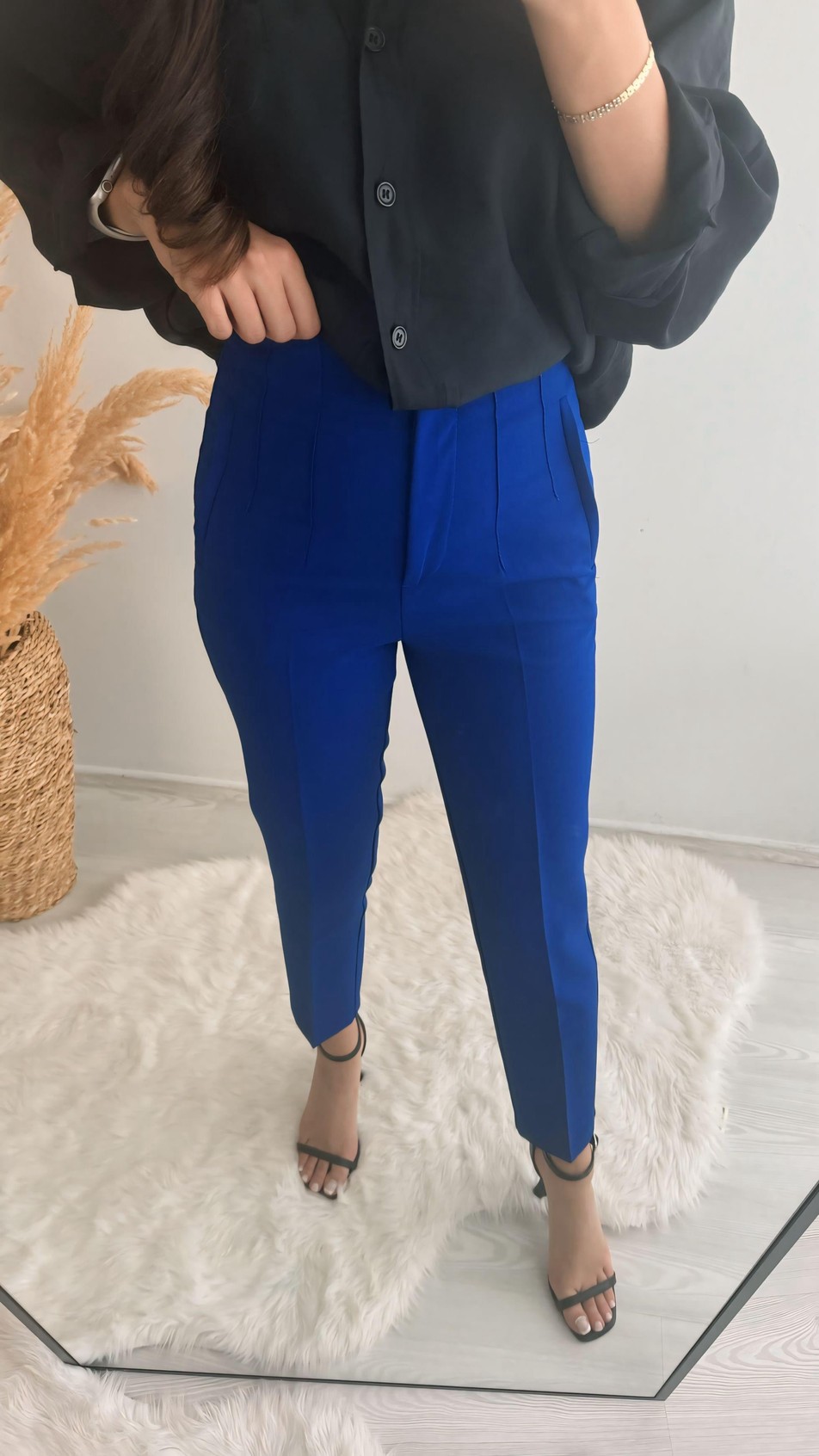 Zra Model Lüx Kalite Kalın Kumaş Flatolu Pantolon Saks