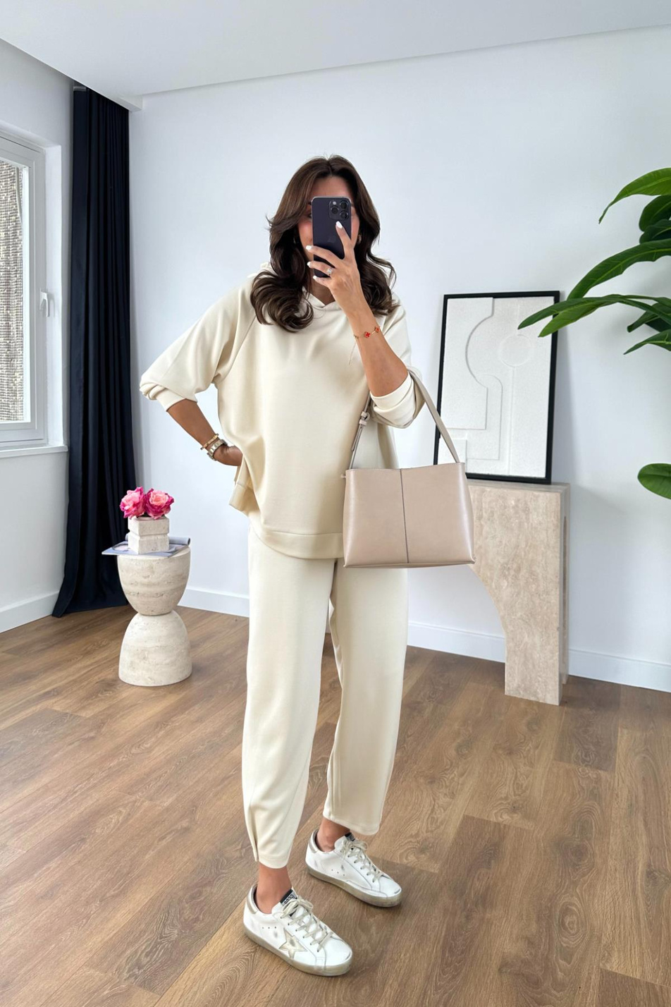 Nowse Ekru Sweat Pantolon Modal Takım