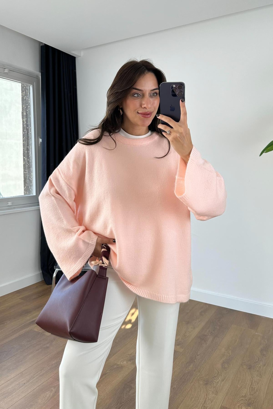 Avis Uçuk Pembe Geniş Kol Detaylı Triko