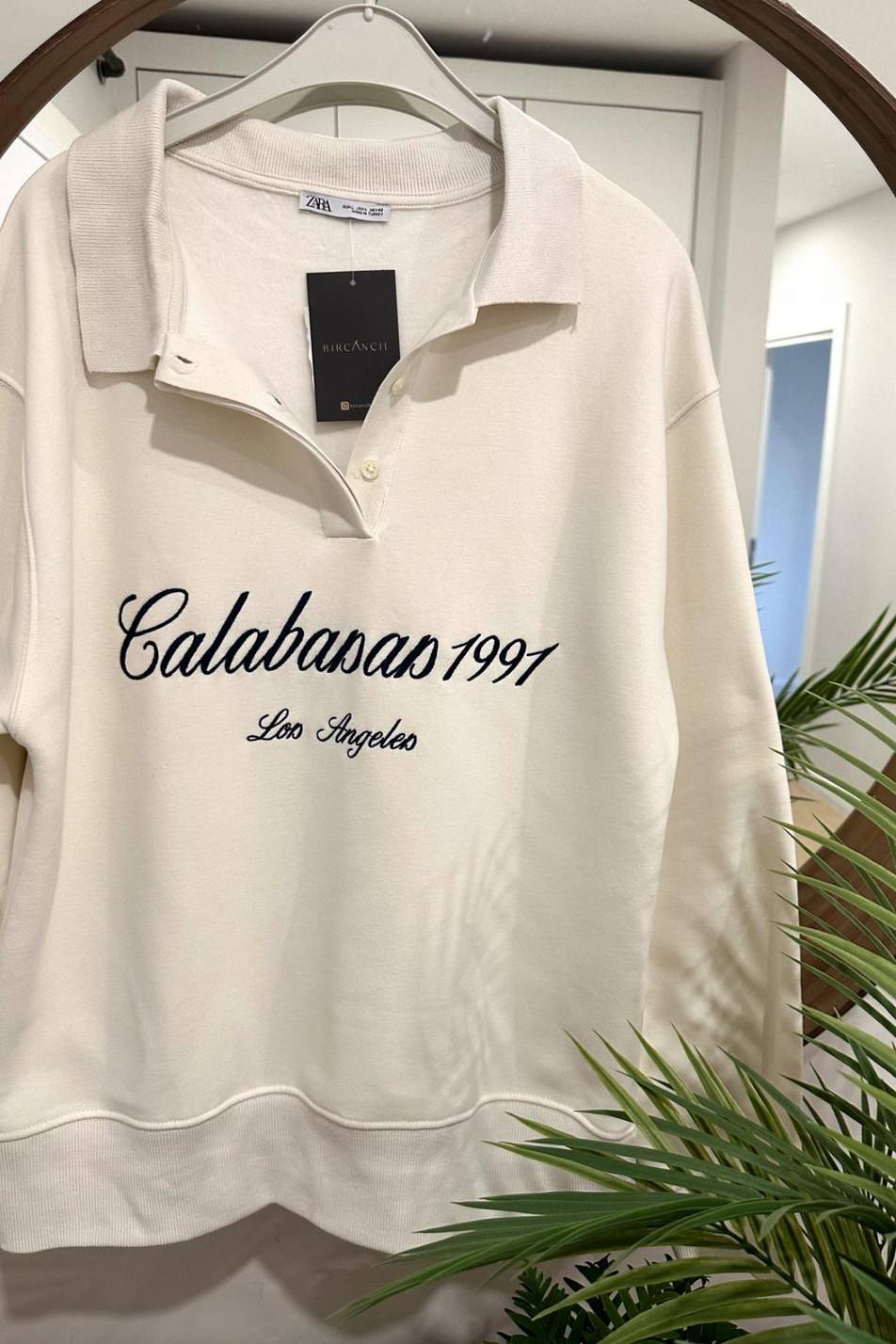 ZR Colles Polo Yaka İşleme Detaylı Sweatshirt