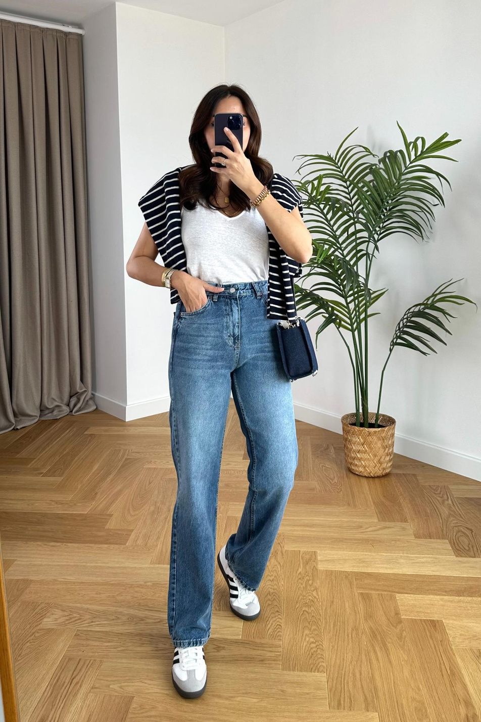 ZR Koyu Mavi Yüksek Bel Straight Jean