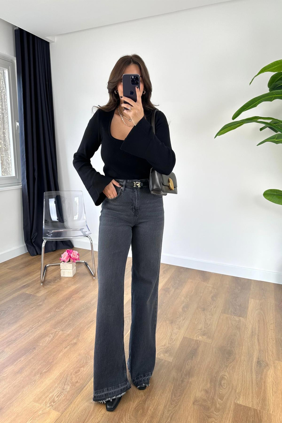 MD Fita Koyu Antrasit Straight Jean
