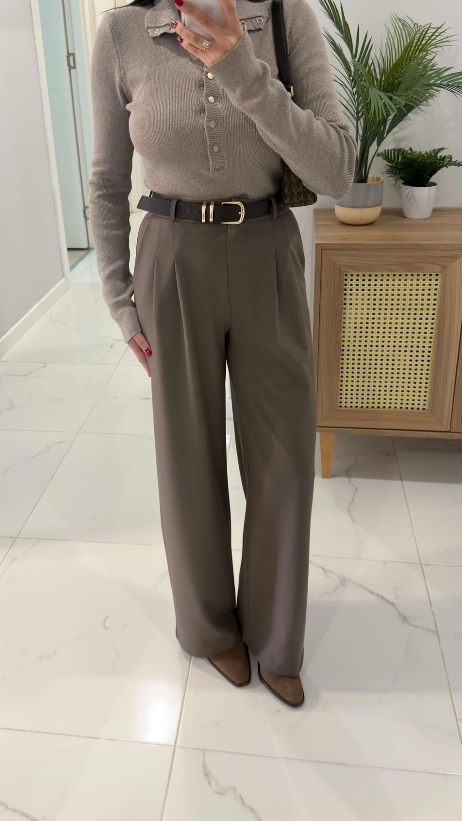 BC Texas Açık Kahve Premium Palazzo Pantolon