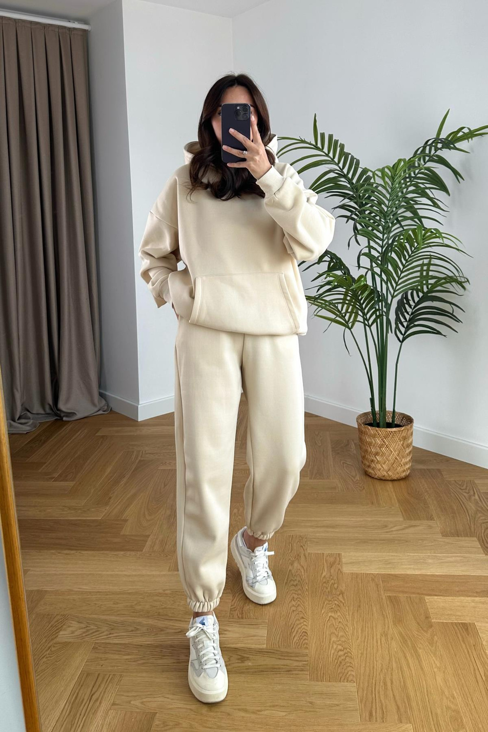 ZR Fonda Bej Sweatshirt Eşofman Takım