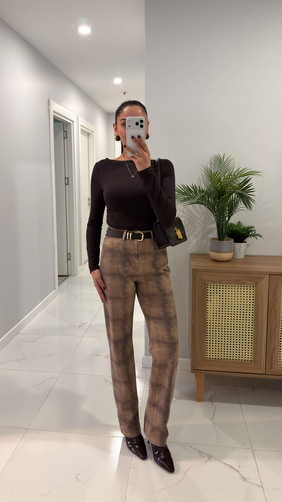 Dilvin Dersa Camel Desenli Mom Jean