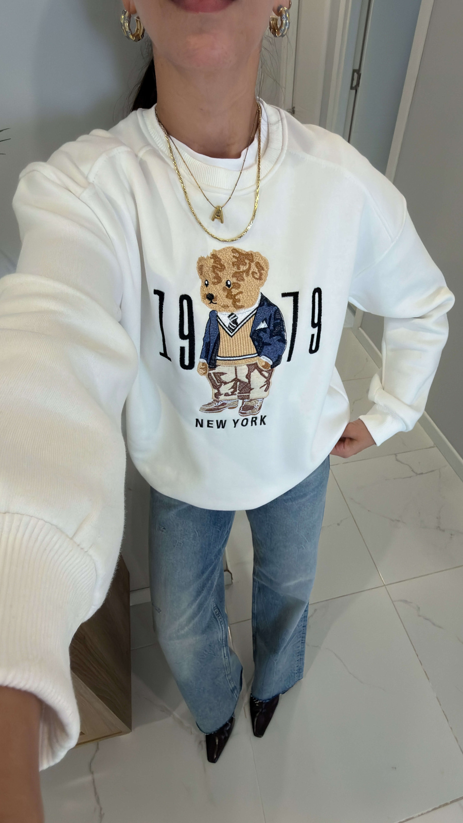 Dolted Ekru Teddy Baskılı Sweat