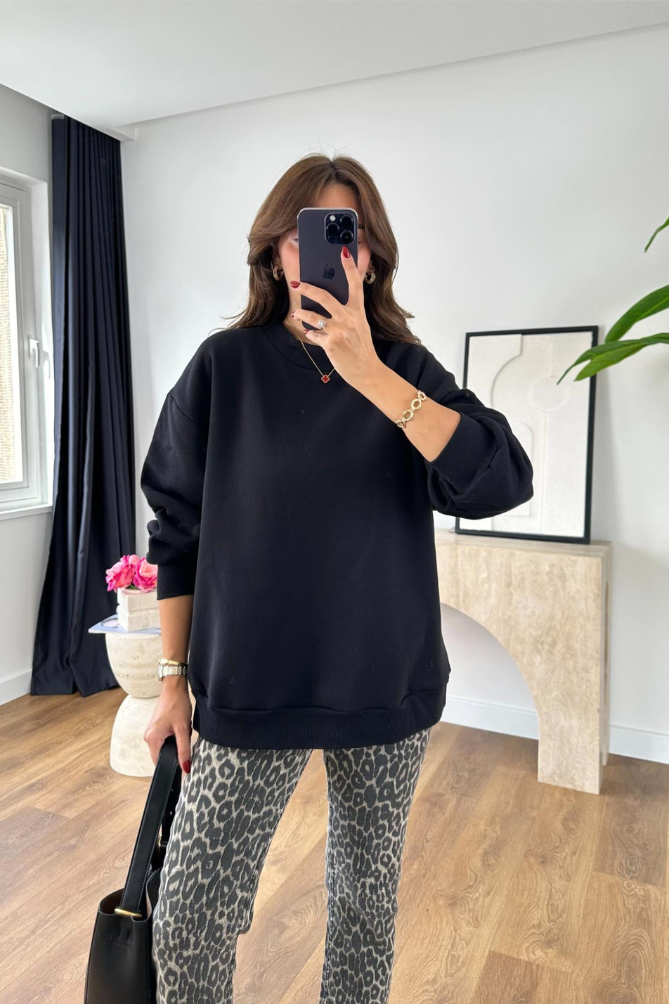 Plow Siyah Oversize Basic Sweatshirt