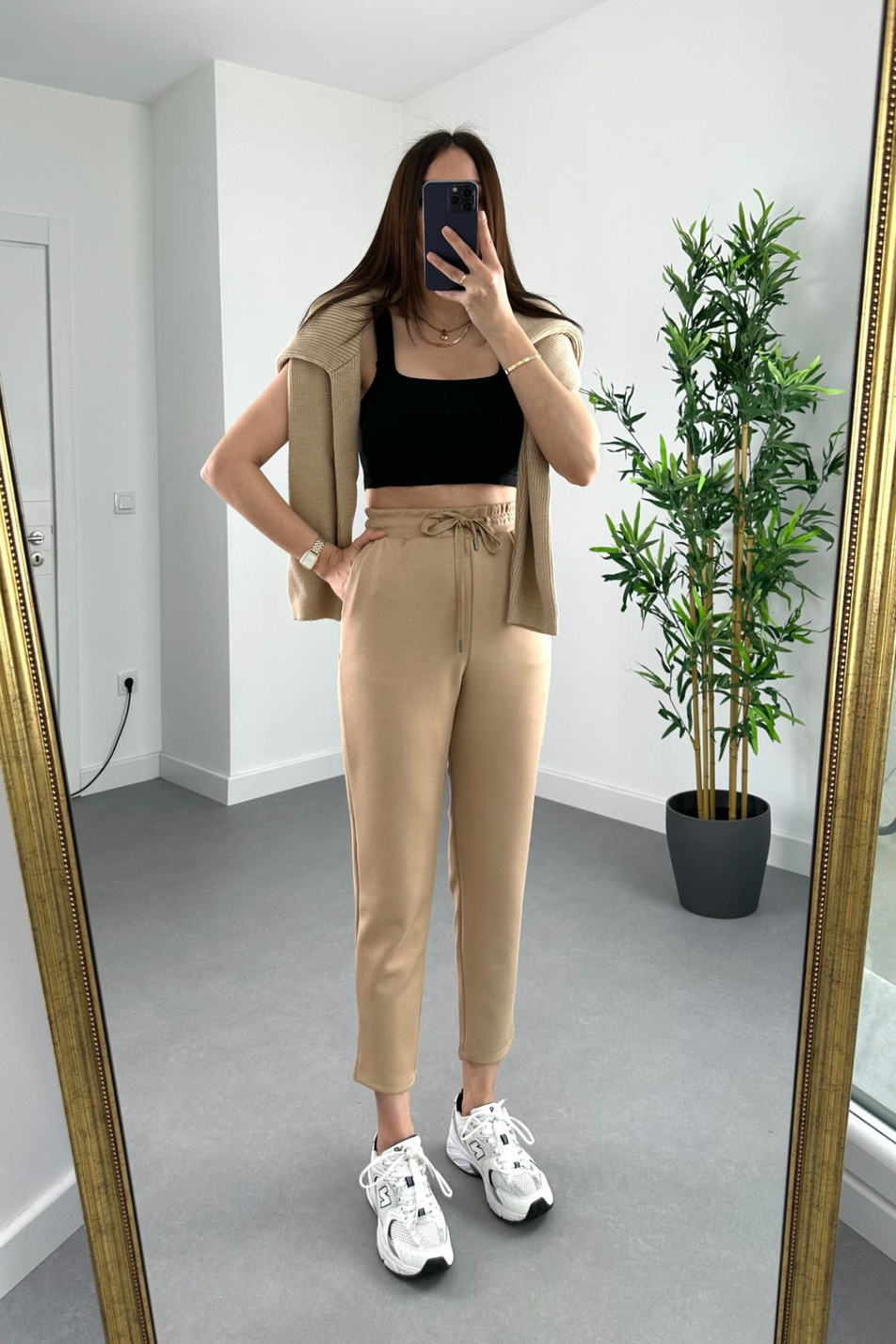 Oysho Kahve Beli Lastikli Cep Detaylı Modal Pantolon