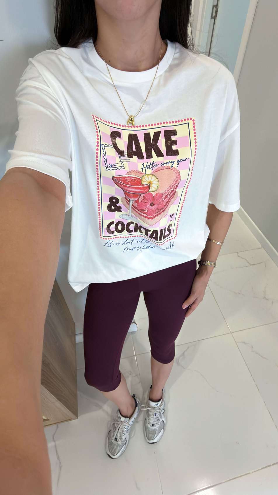 Lena Ekru Cake Baskılı Tişört