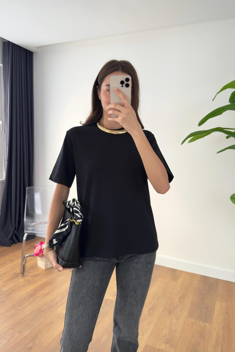 Liberty Siyah Bisiklet Yaka Basic Tişört