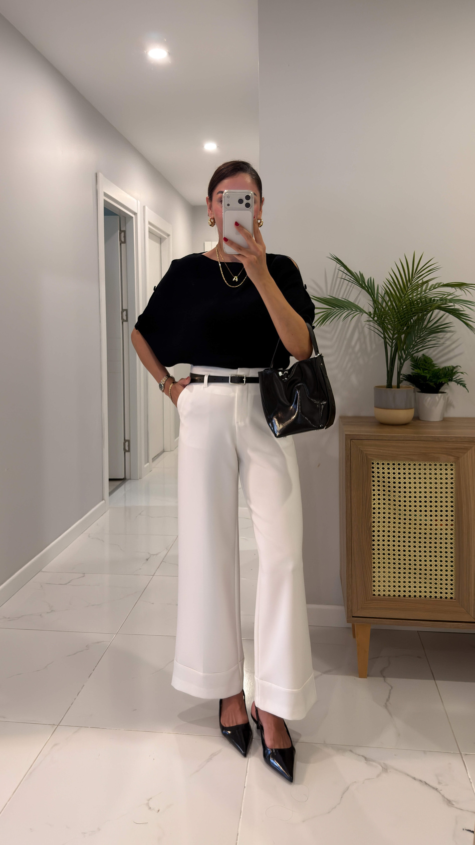 Maria Ekru Kemerli Pantolon