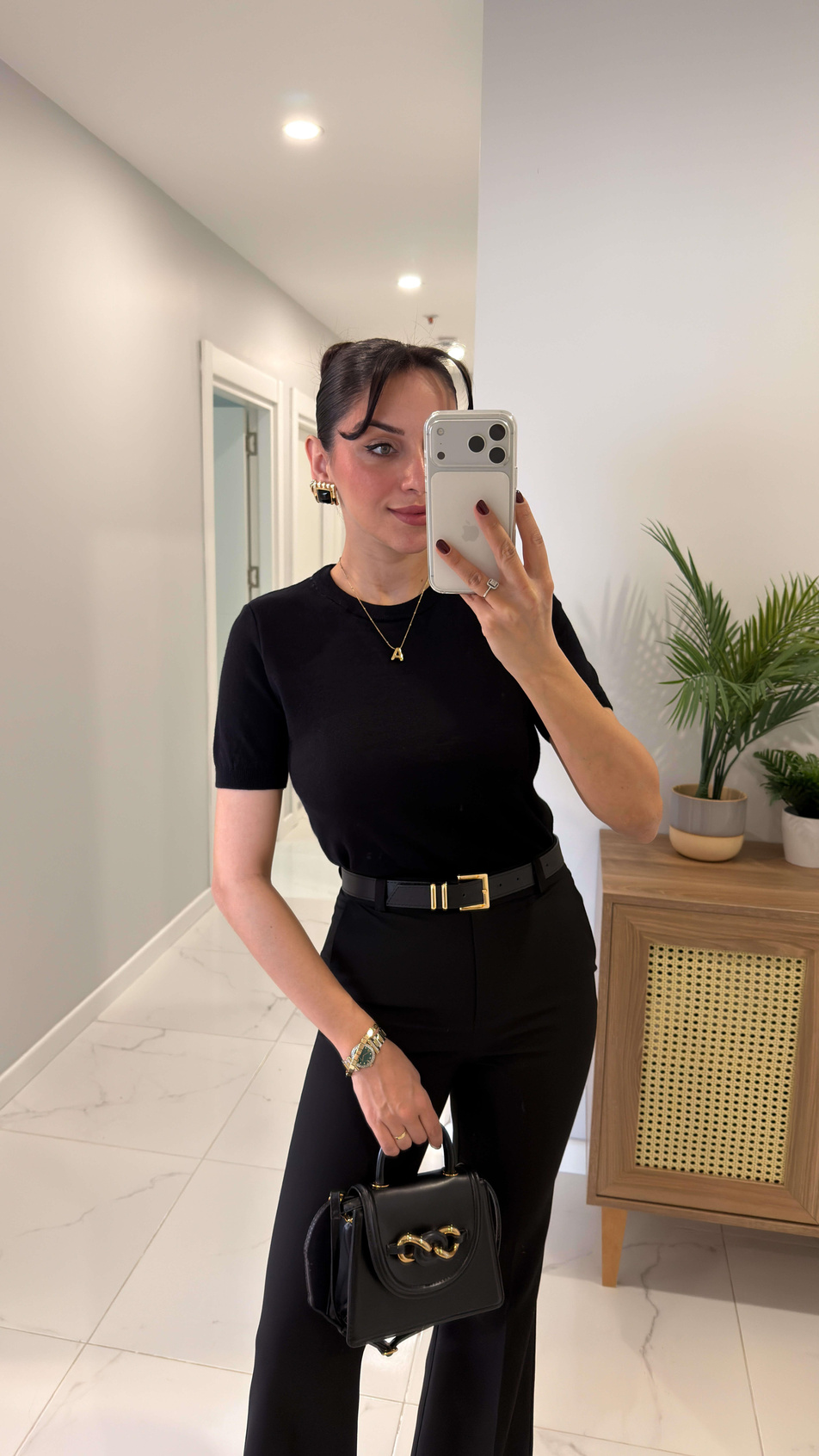 MD Asilla Siyah Basic Kısa Kol Triko