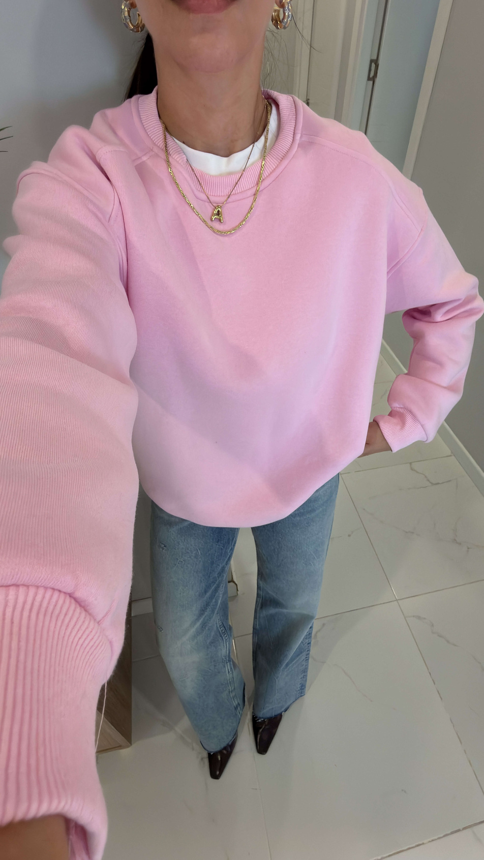 Nendy Pembe Şardonlu Basic Sweat