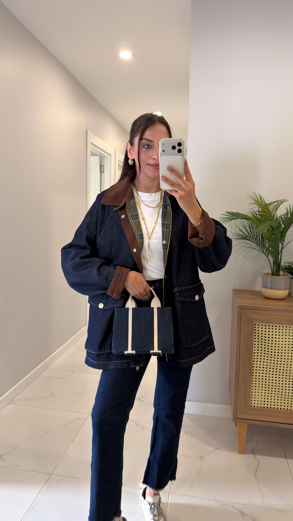 Nolen Dark Blue Kadife Yaka Gold Düğmeli Ceket