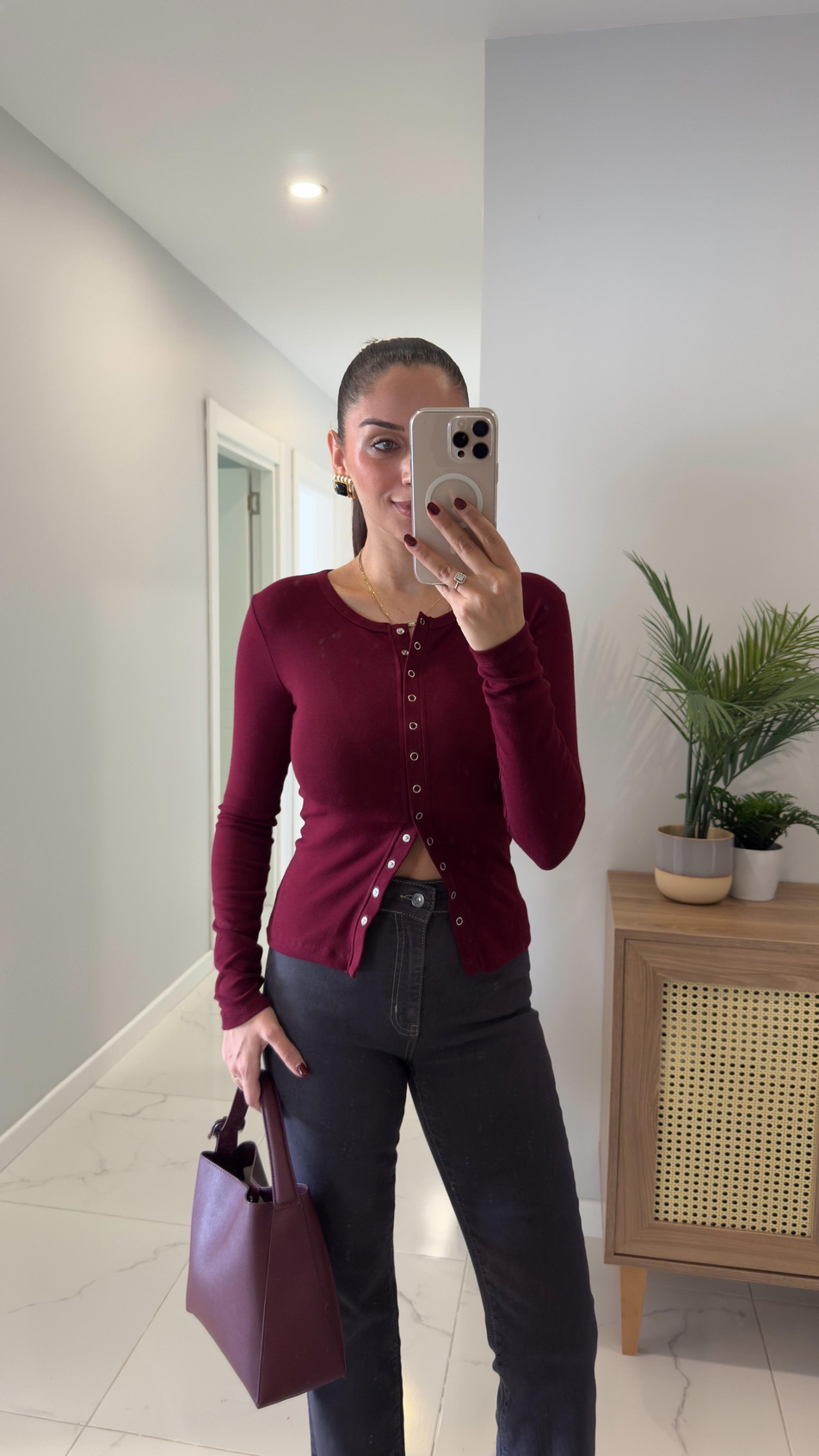 Nus Bordo Çıtçıtlı Bluz