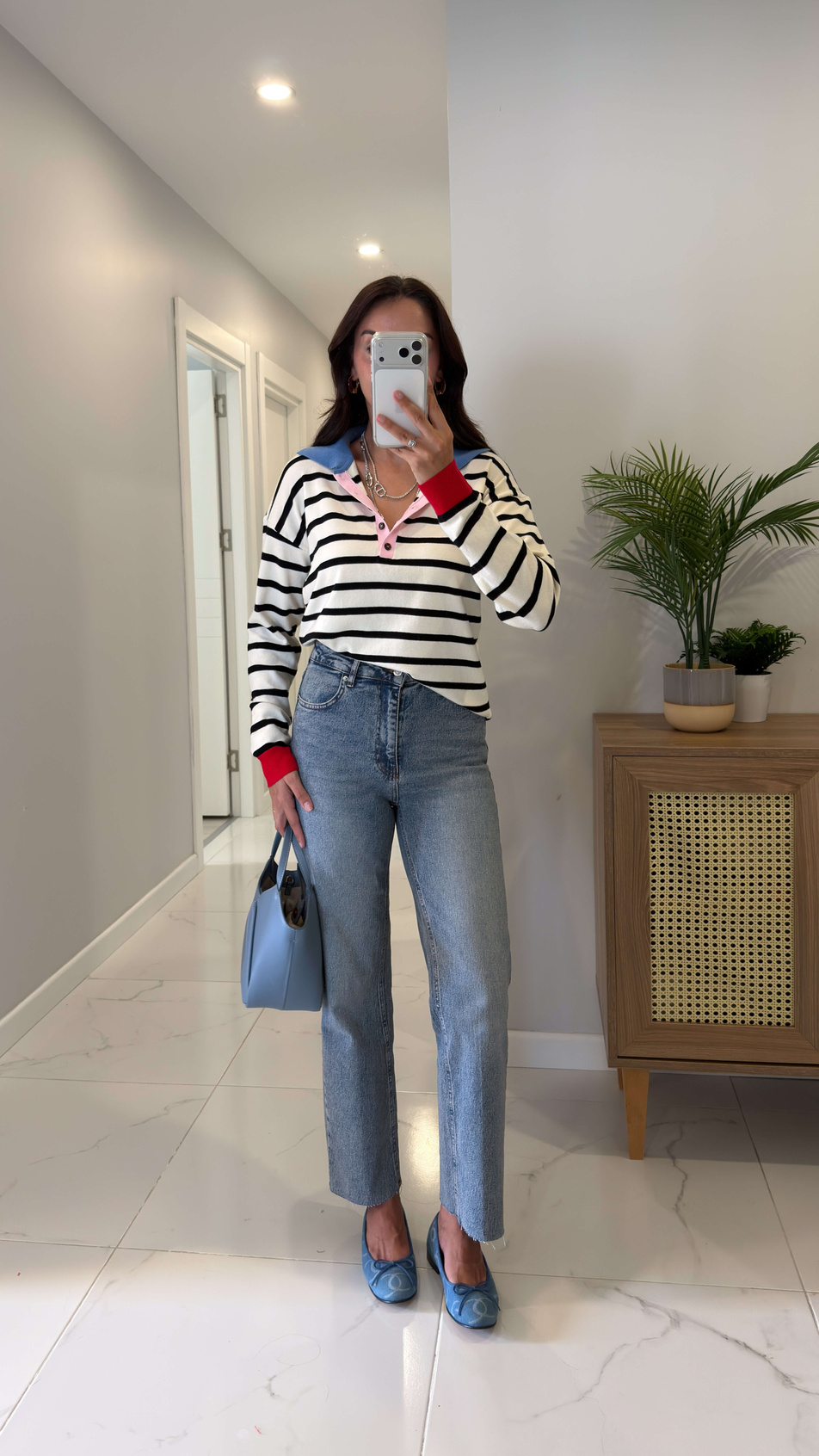 Nutre Açık Mavi Kar Yıkama Boy Fit Kesik Paça Jean