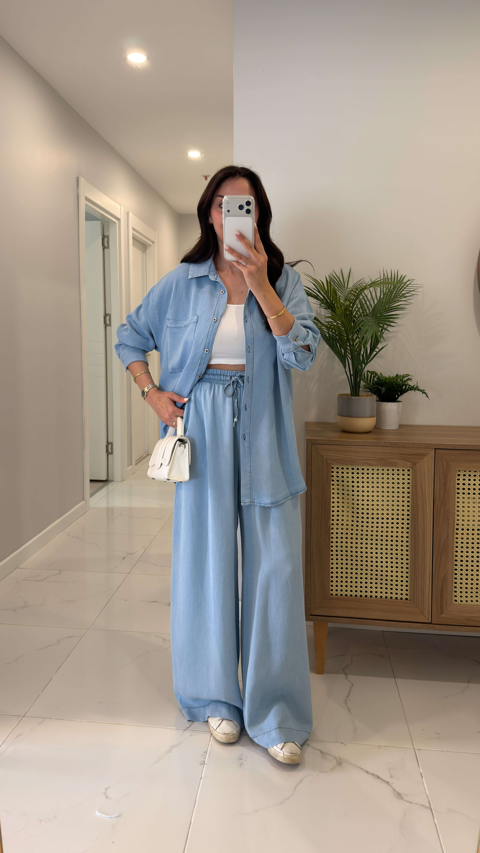 Patika Mavi Gömlek Pantolon Denim Takım