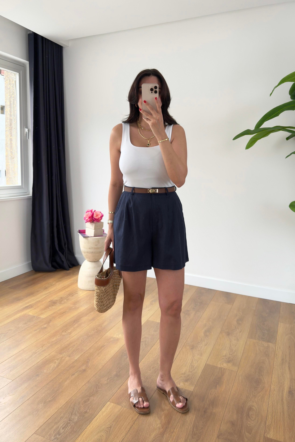Summer Lacivert Keten Şort