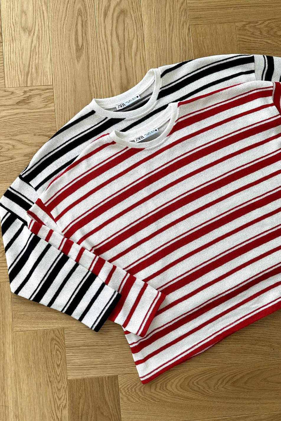 ZR Pulpy Siyah Çizgili Sweatshirt