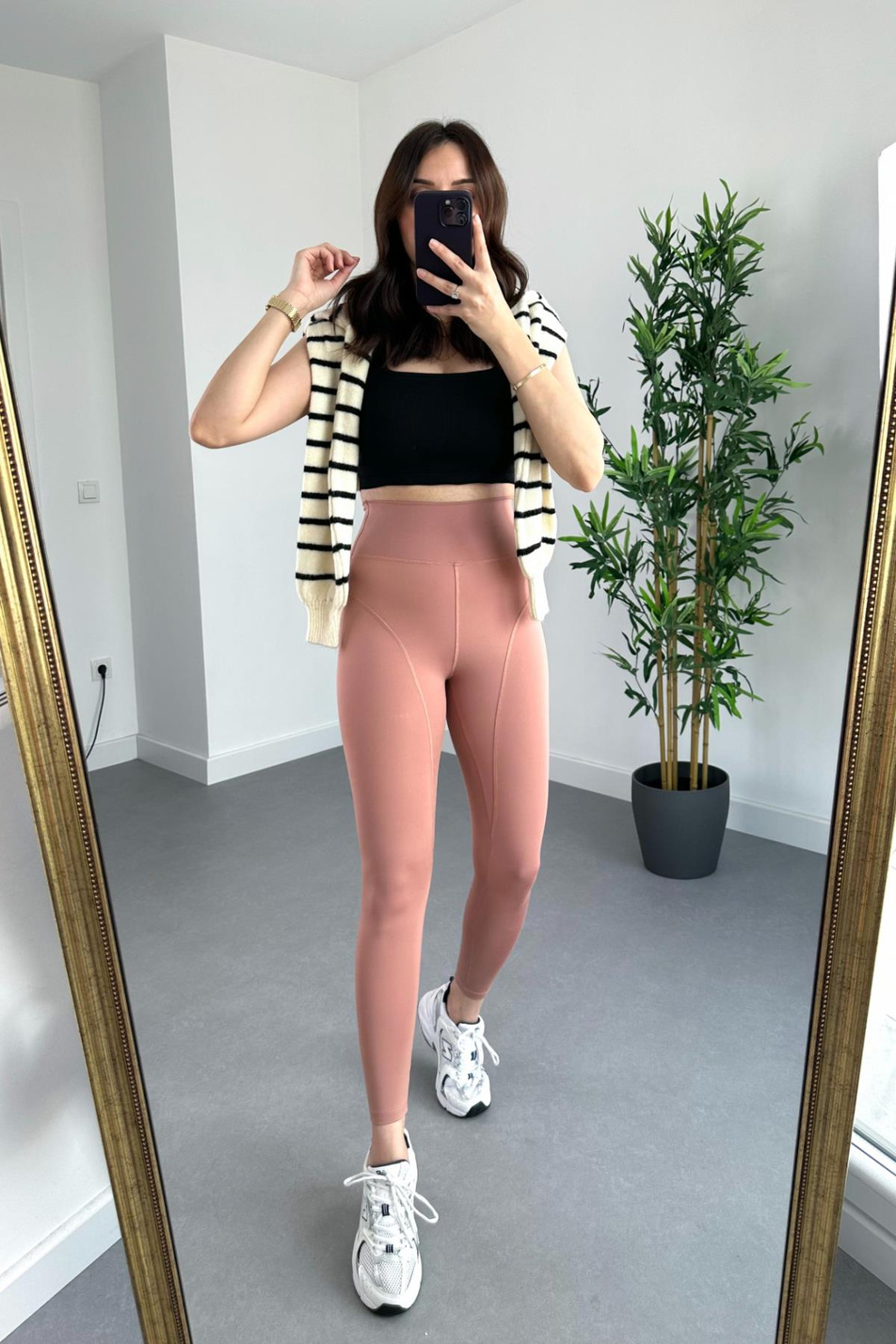 Oysho Gül Kurusu Dikişli Toparlayıcı Fit Tayt
