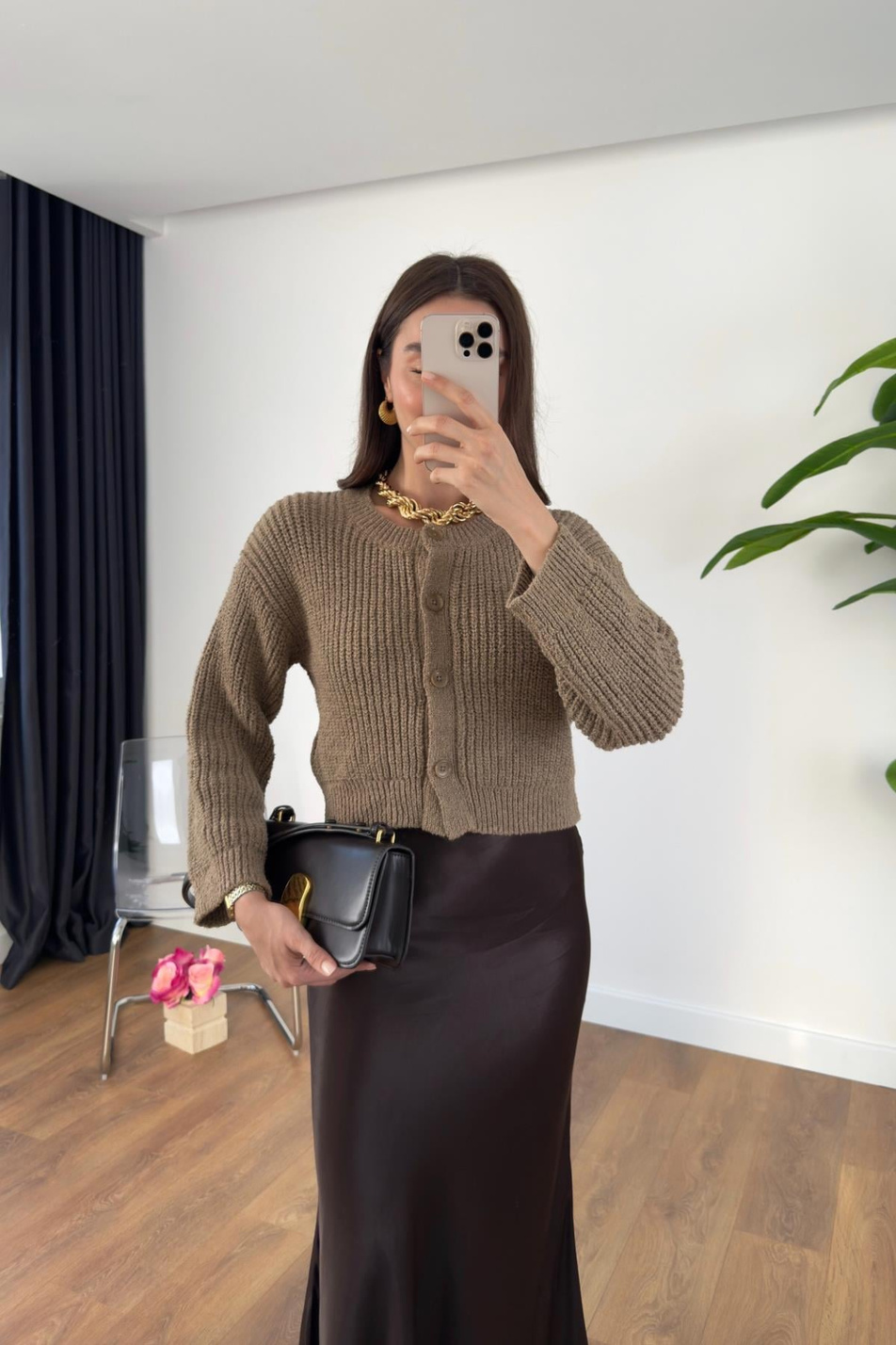 Tisa Vizon Triko Crop Hırka