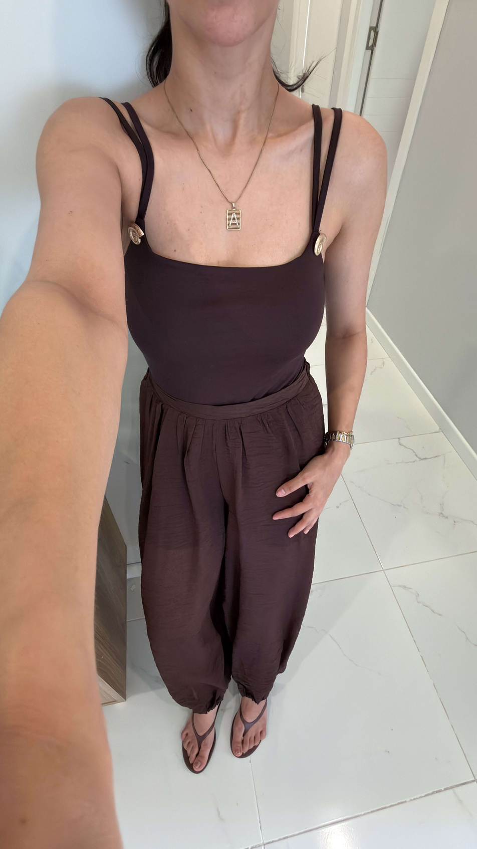 Urta Kahve Toka Detaylı Bodysuit
