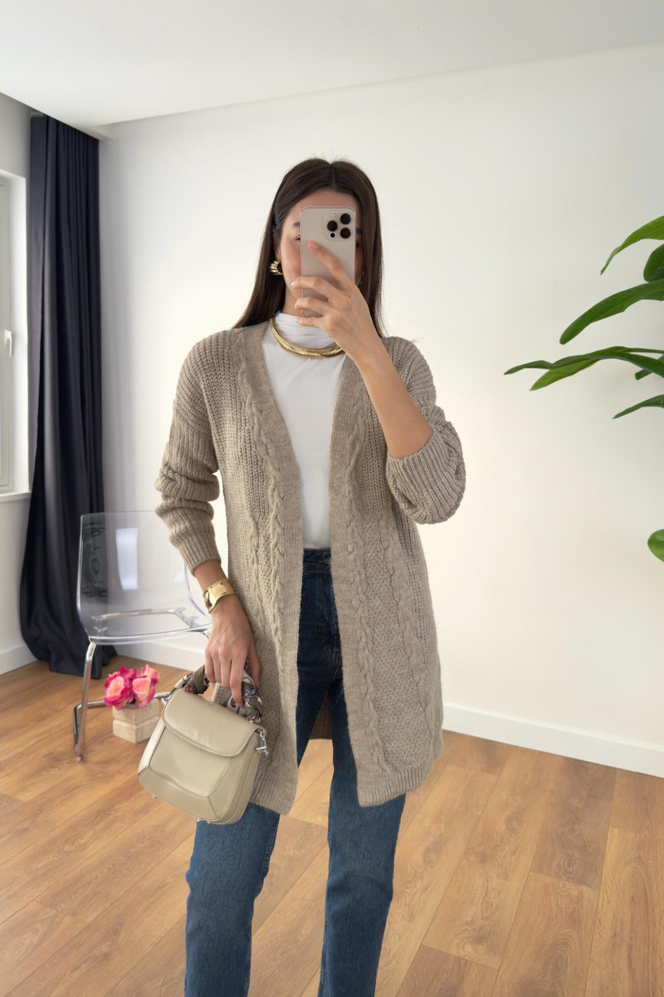 Vilveda Vizon Oversize Triko Hırka