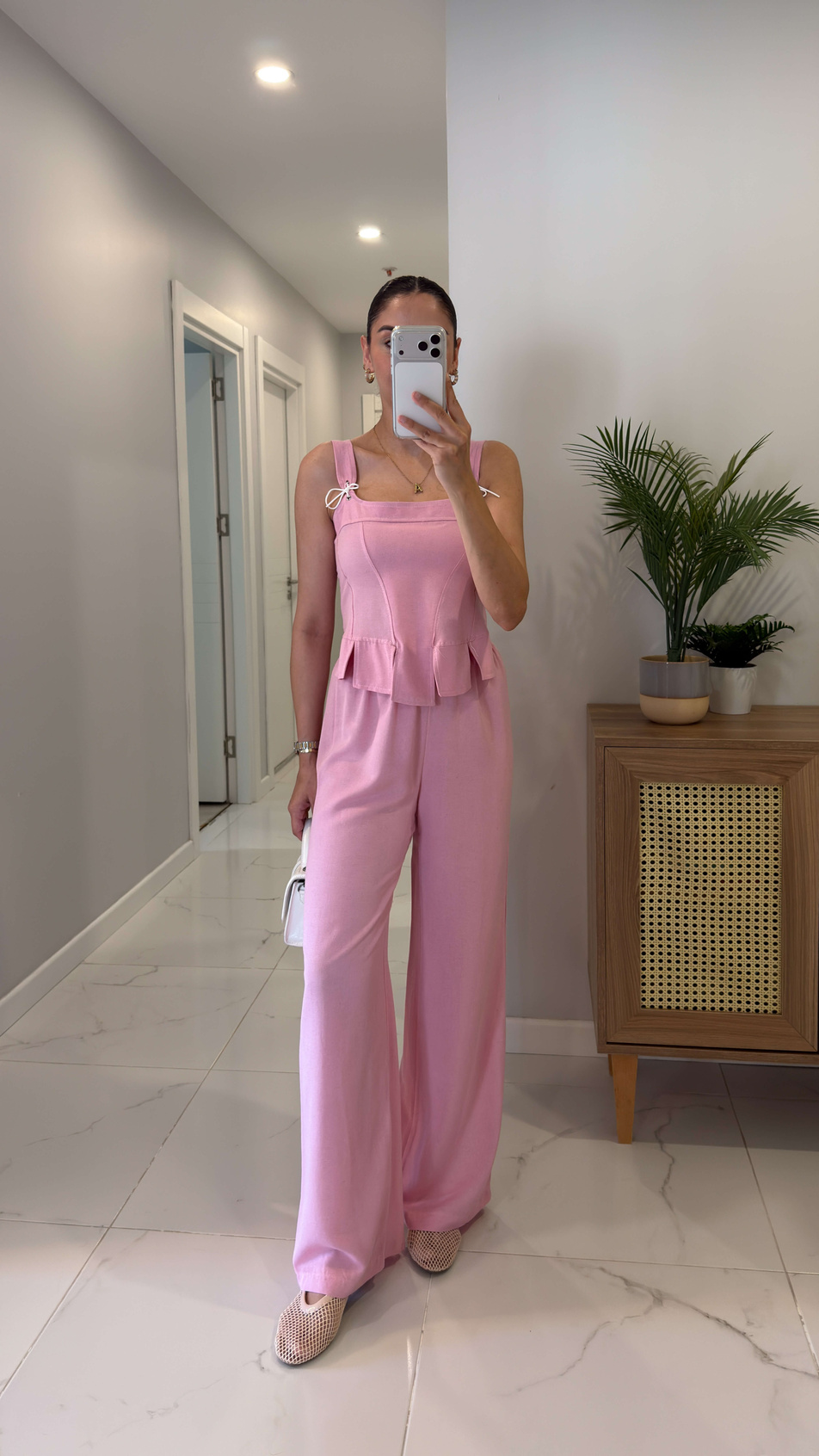 Voks Pembe Bluz Pantolon Takım