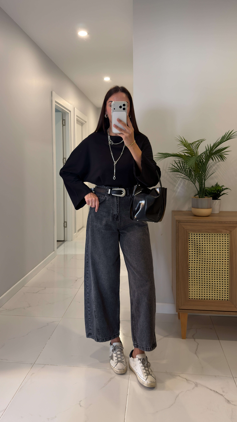 Widoste Antrasit Barrel Jean