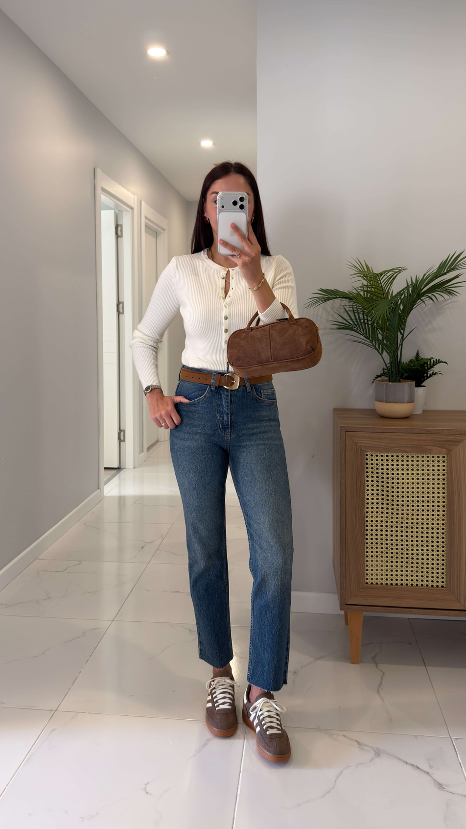 ZR Ritta Mavi Kar Yıkama Kesik Paça Boy Fit Jean