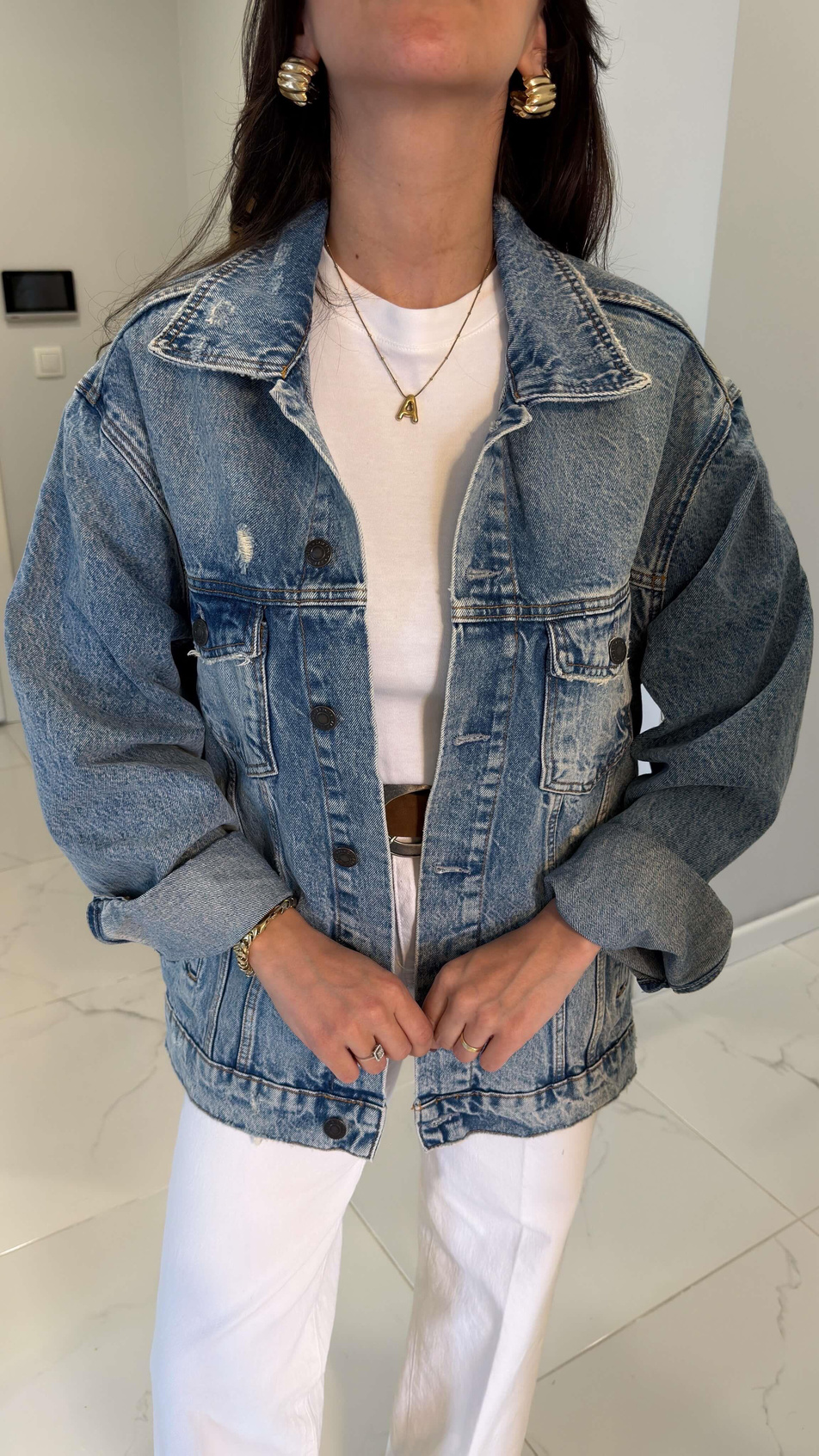 ZR Violda Mavi Cep Detaylı Denim Ceket