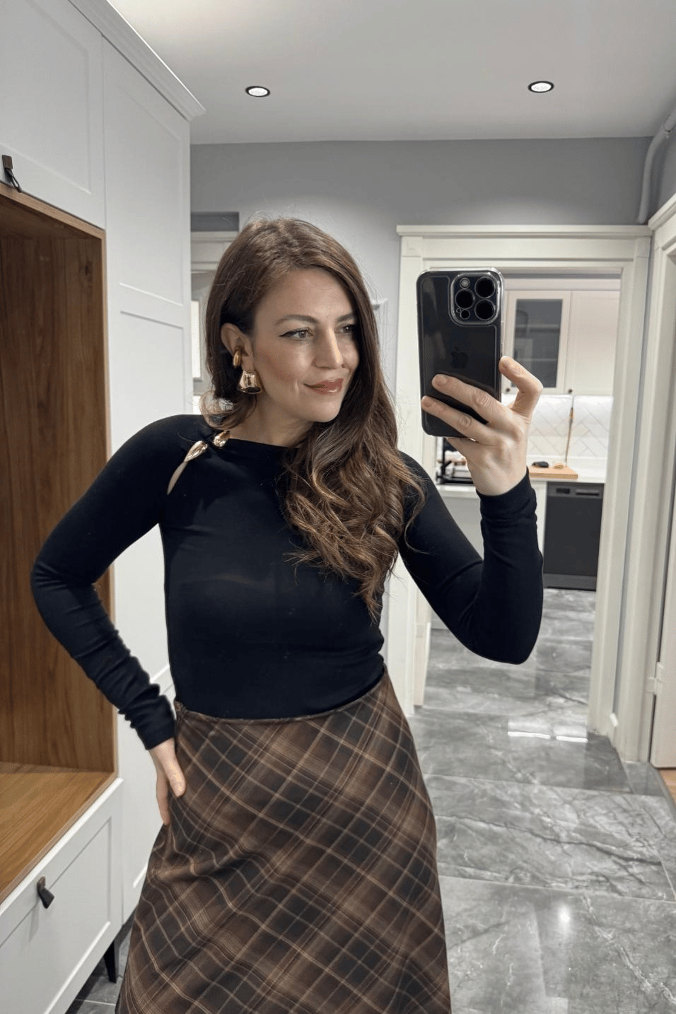 BluzDamla Aksesuarlı Bluz Siyah