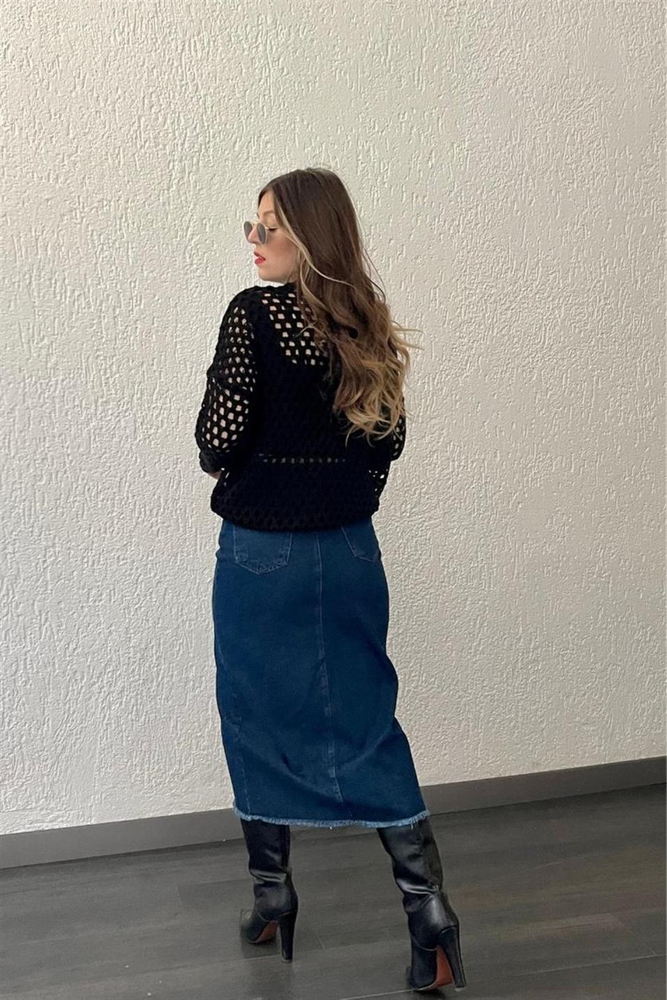 BluzFile Örgü Triko Bluz Siyah