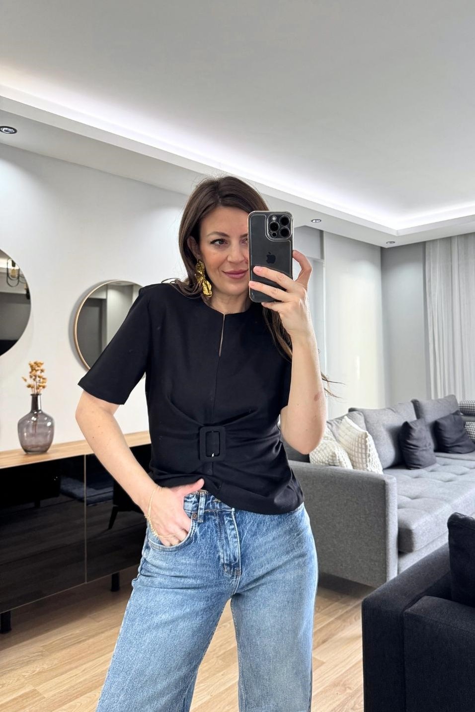 BluzTokalı Çelik Bluz Siyah