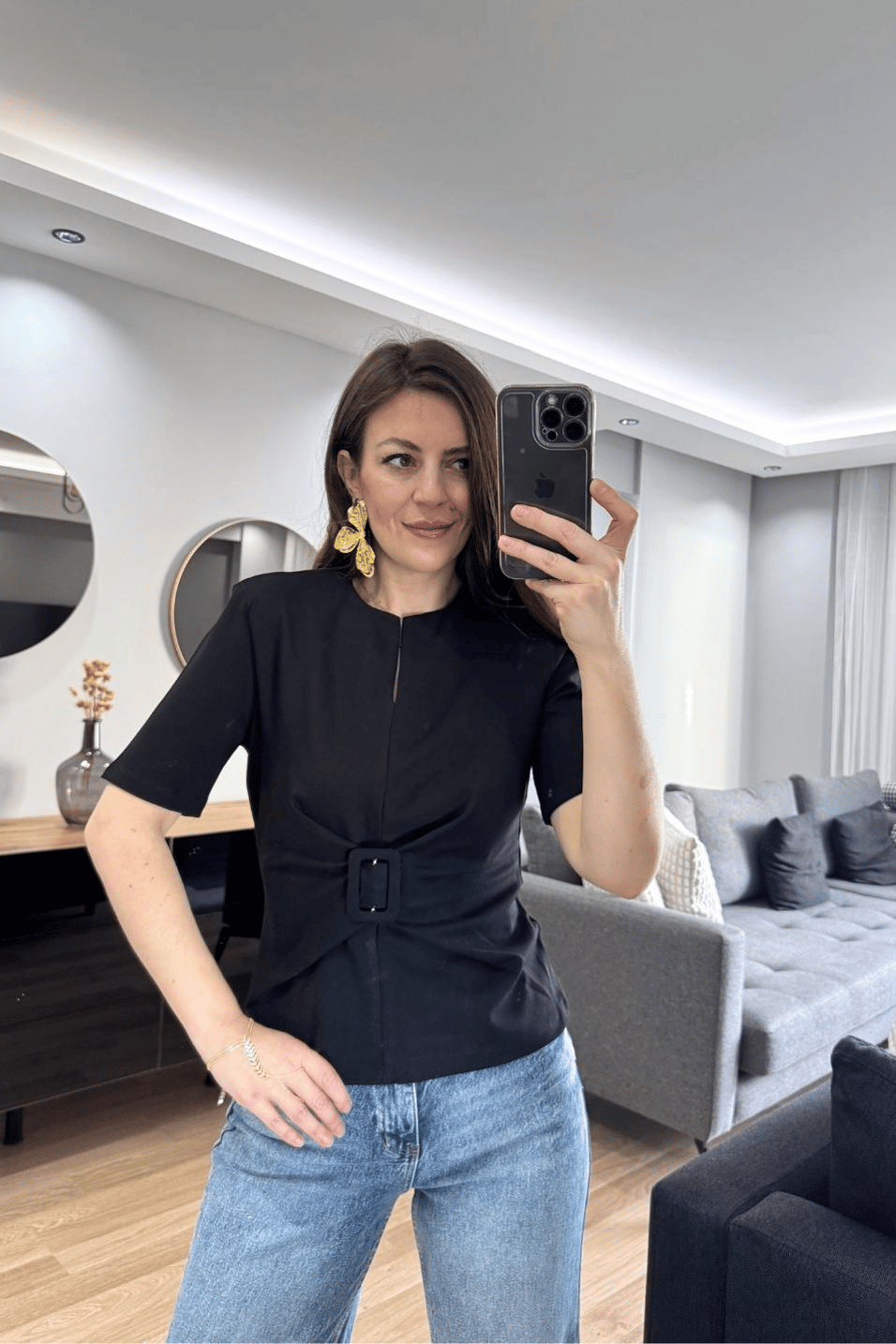 BluzTokalı Çelik Bluz Siyah