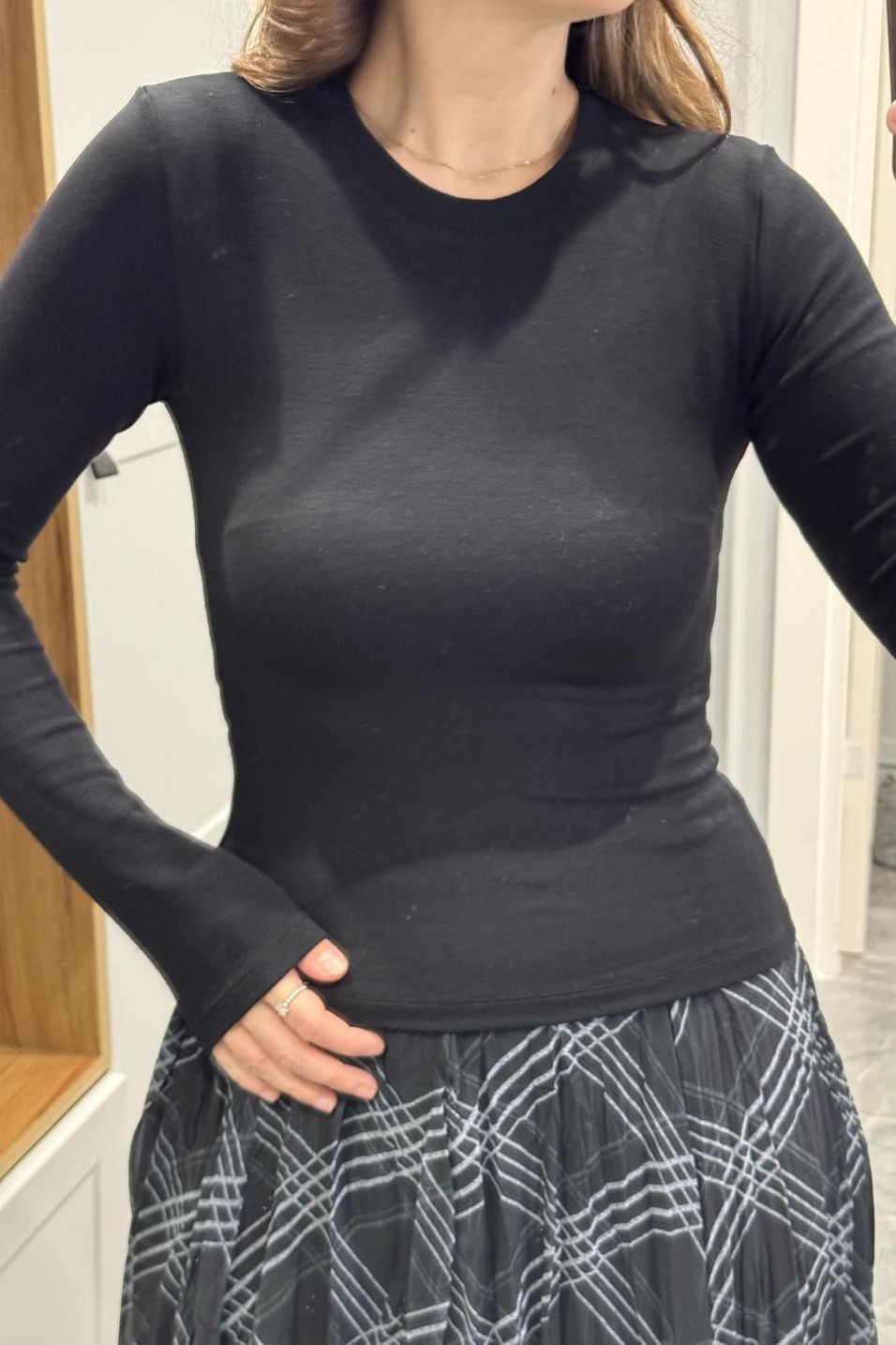 BluzUzun Kollu Basic Bluz Siyah