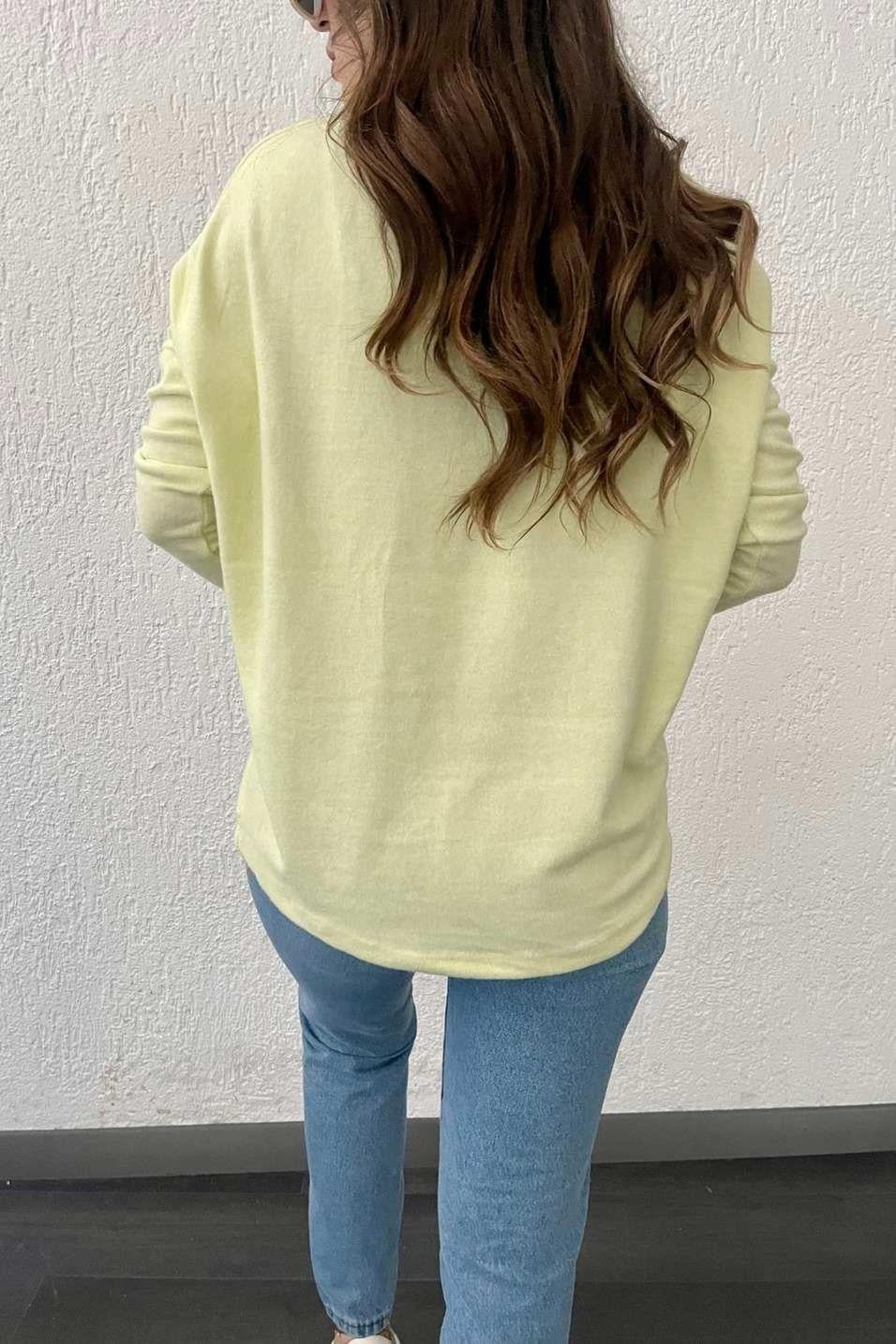 BluzYumuşak Dokulu Tunik Sarı