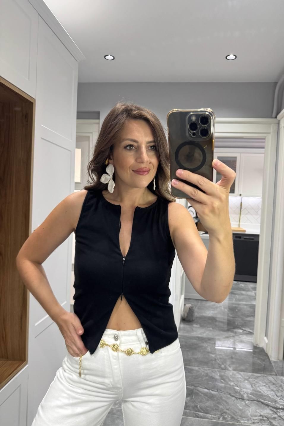 BodyZipora Fermuarlı Body Siyah