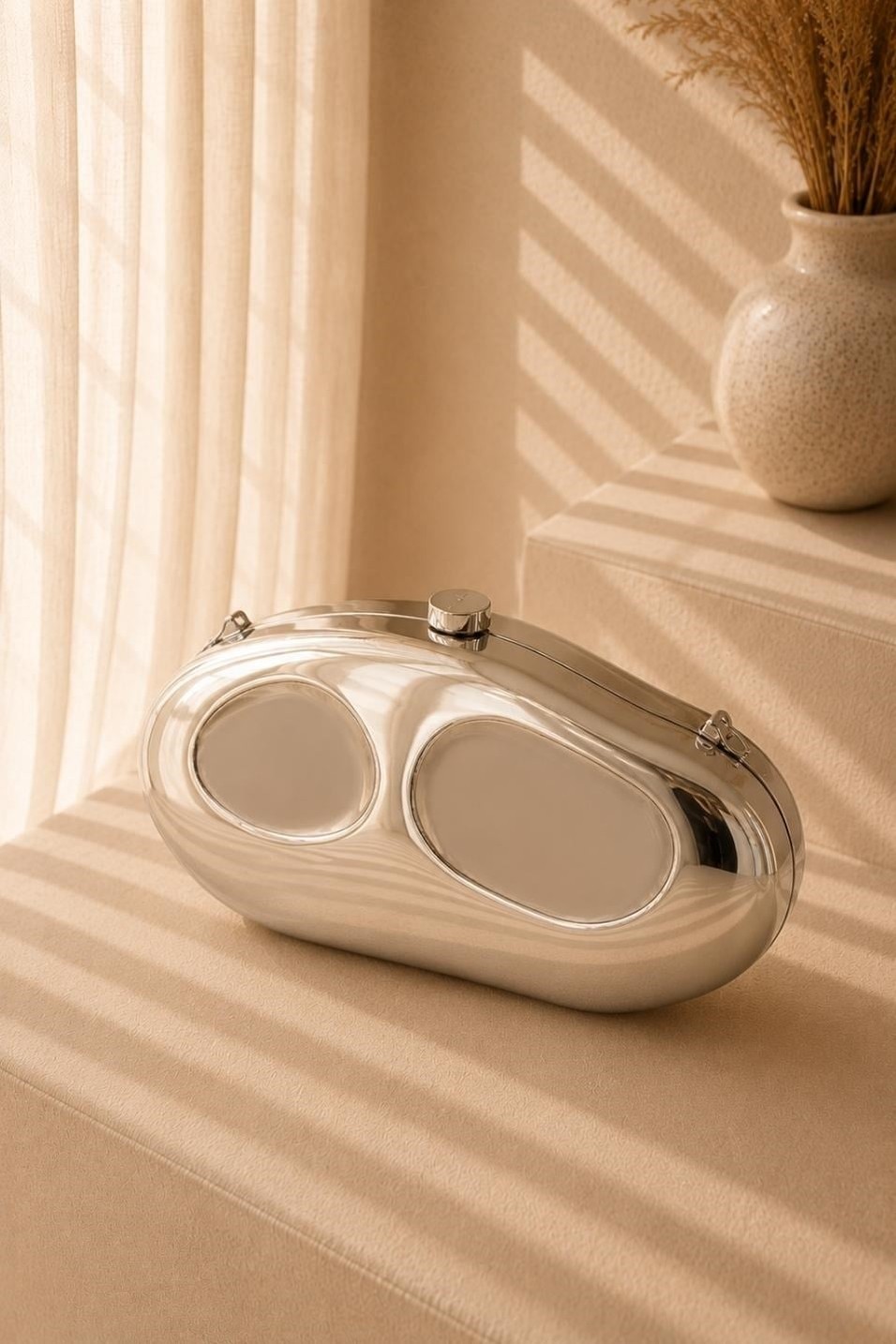 ÇantaDalgalı Clutch Çanta Silver