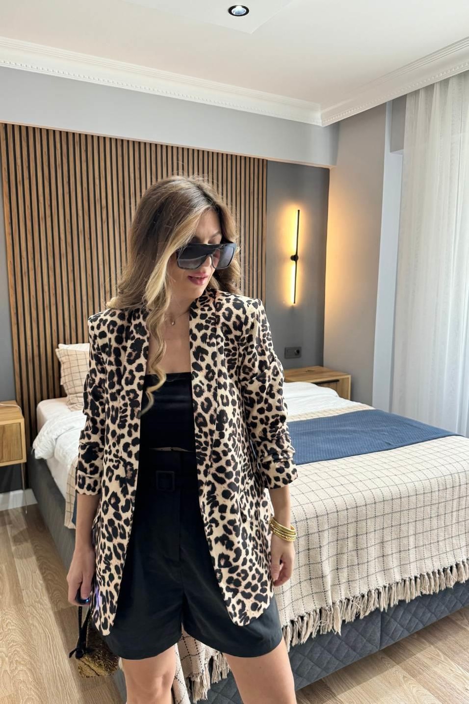 CeketAstarlı Leopar Desen Blazer Ceket Multi Color