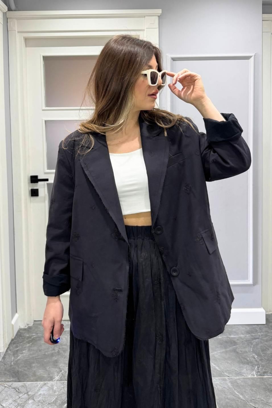 CeketBrode Oversize Ceket Siyah
