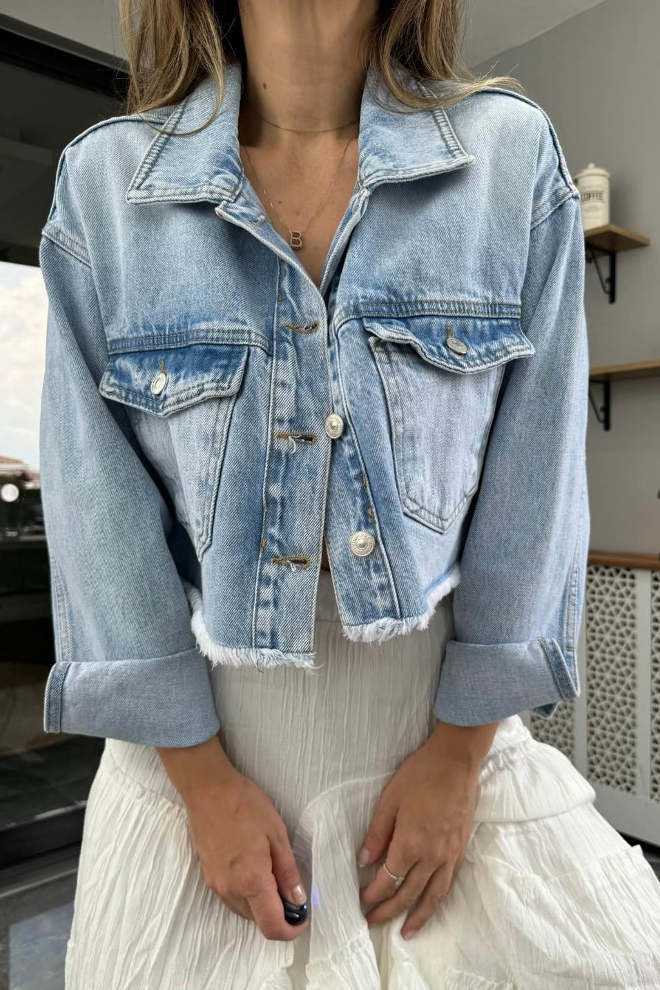 CeketDilvin Kısa Cepli Denim Ceket Mavi