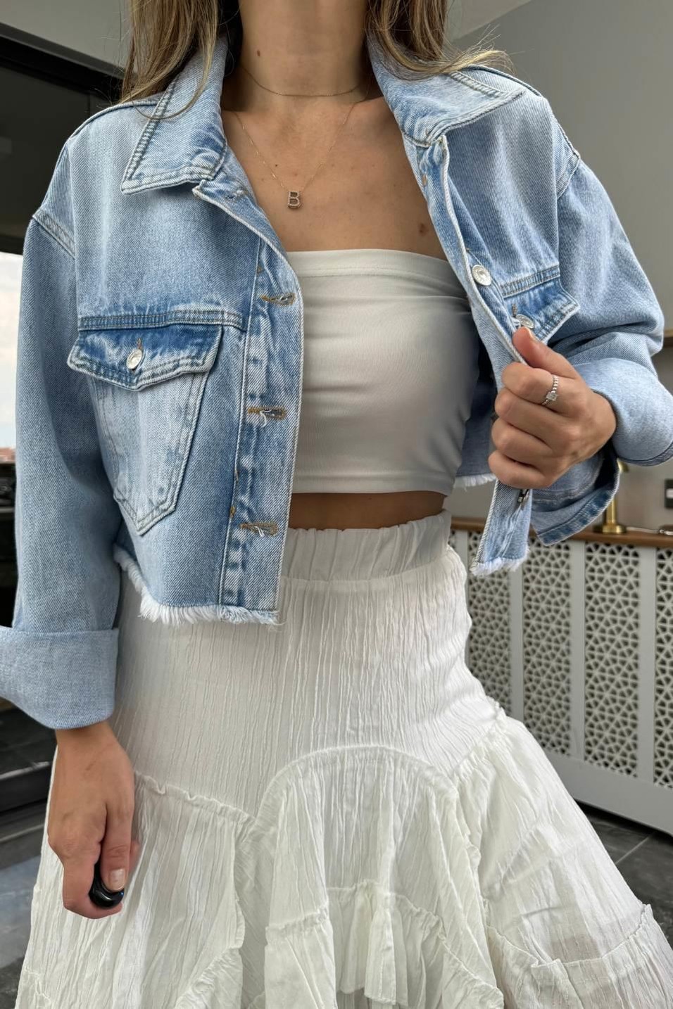 CeketDilvin Kısa Cepli Denim Ceket Mavi