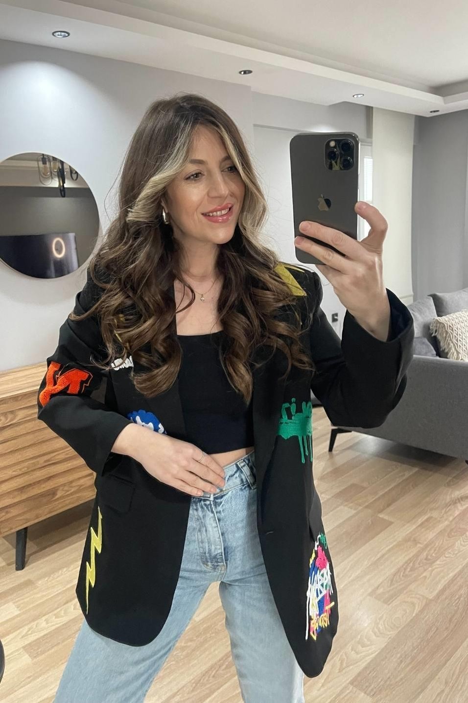 CeketMarka Model Tasarım Matchli Blazer Ceket Siyah