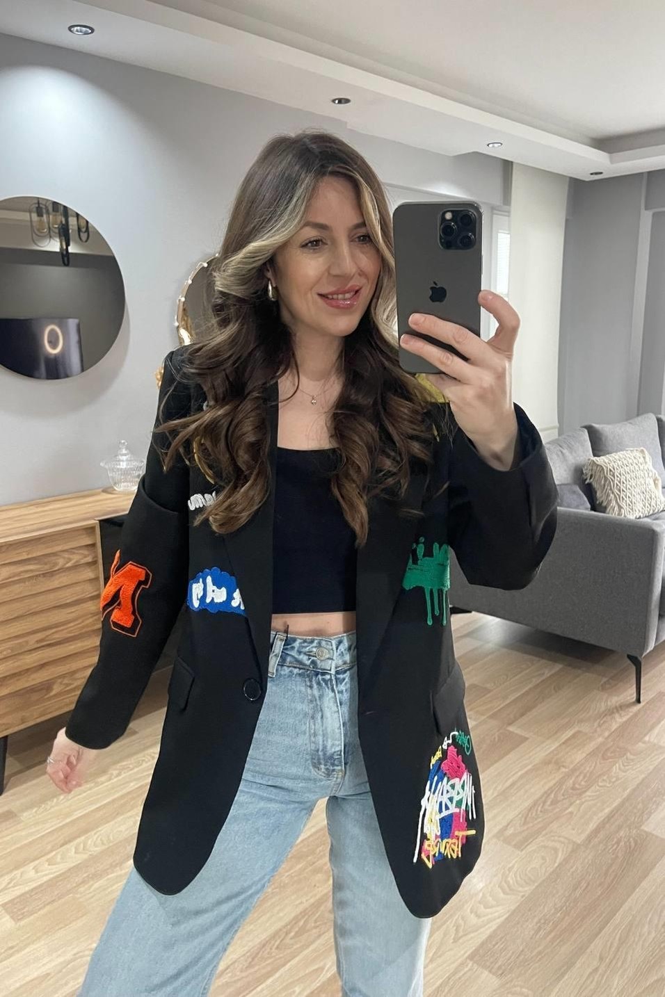 CeketMarka Model Tasarım Matchli Blazer Ceket Siyah