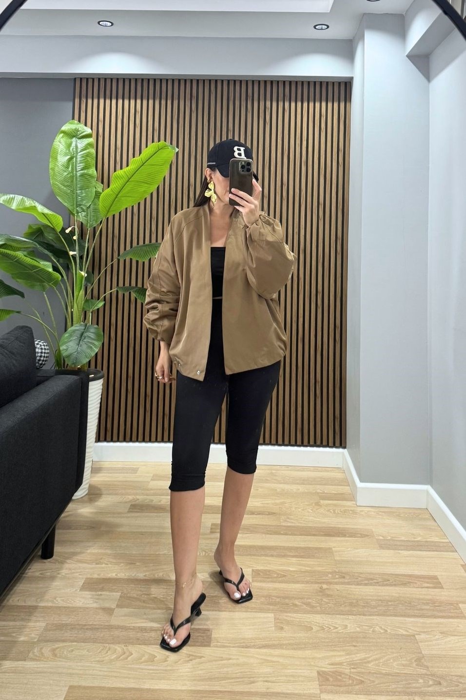 CeketNessa Çıtçıtlı Bomber Ceket Camel