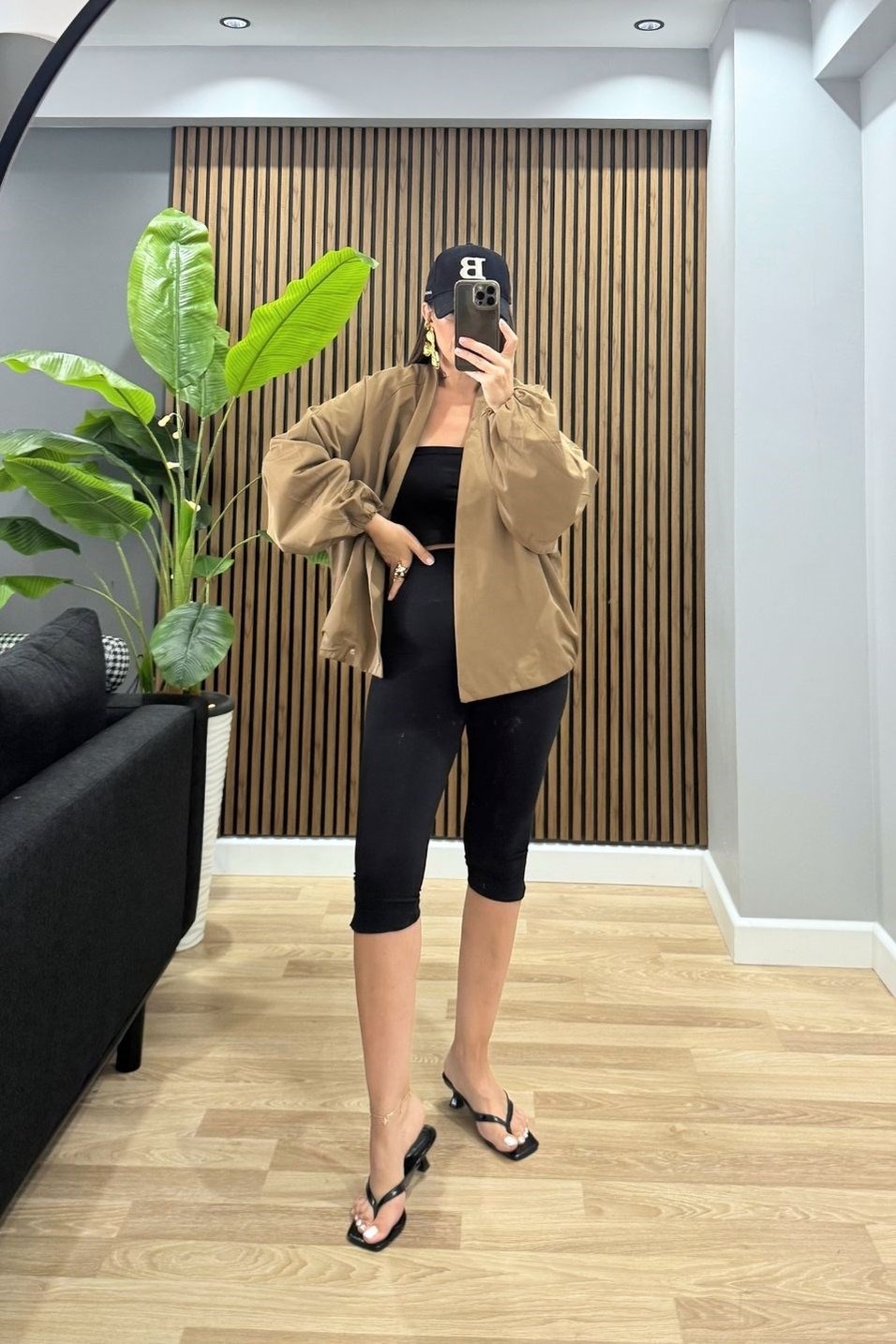 CeketNessa Çıtçıtlı Bomber Ceket Camel